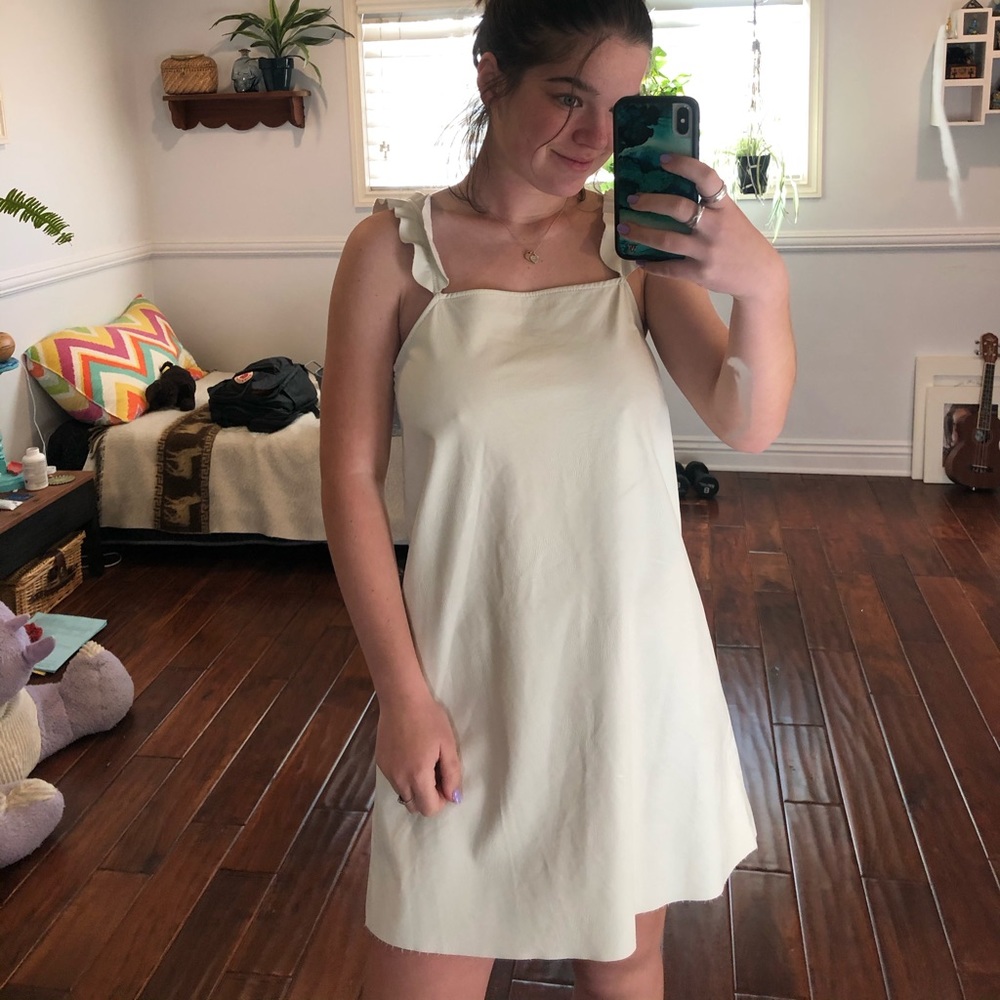 White leather dress